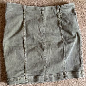 Free people modern femme green denim skirt